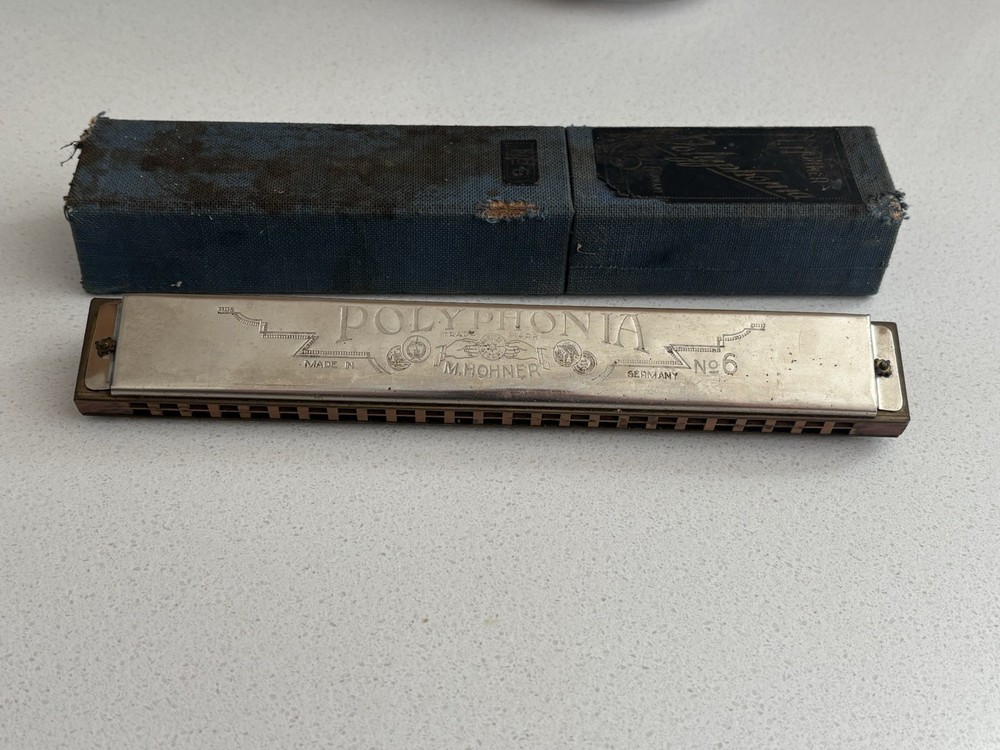 Vintage Harmonica Hohner Polyphonia #6 with Original Box