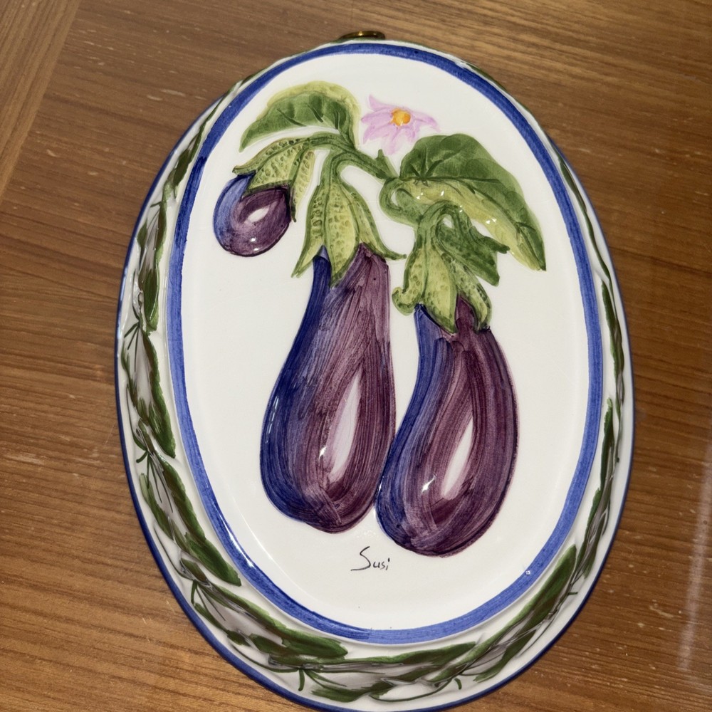 Vintage Italian Ceramic Egg Plant Hanging Mold