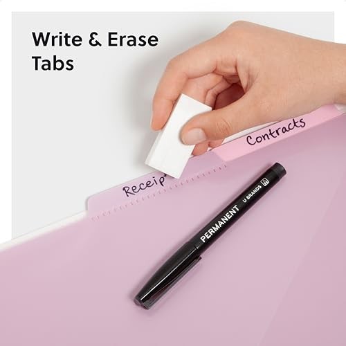 Poly Project Organizer, 6 Tabs, 12 Pockets, Letter Size, Pastel, 1 Count