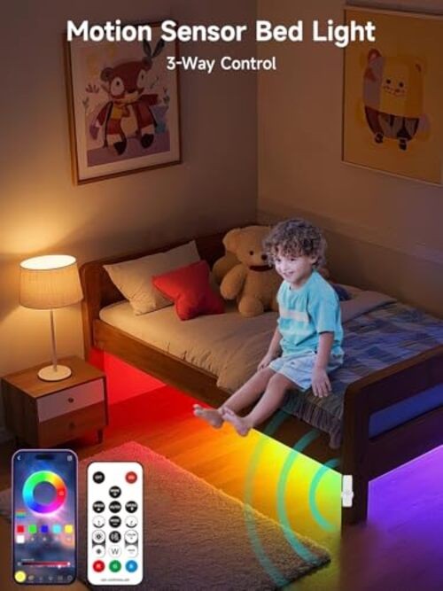 Multicolor LED Light Strip - Motion Sensor - 16.4FT - Multicolor