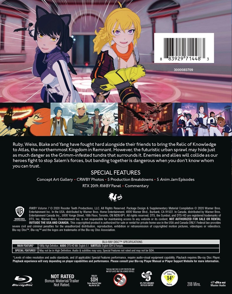RWBY Volume 7 Blu-ray NEW