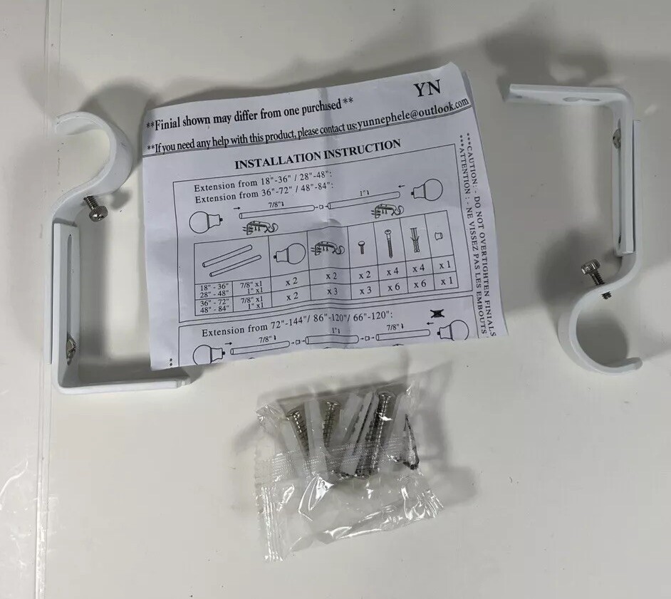 Pole Extensions Brackets (2) Count Open Package with Setting Screws
