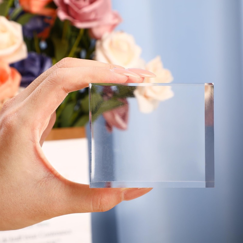 3 Pcs Acrylic Risers Stand Display Block Decor Riser 3 Size Decor Clear Polis...