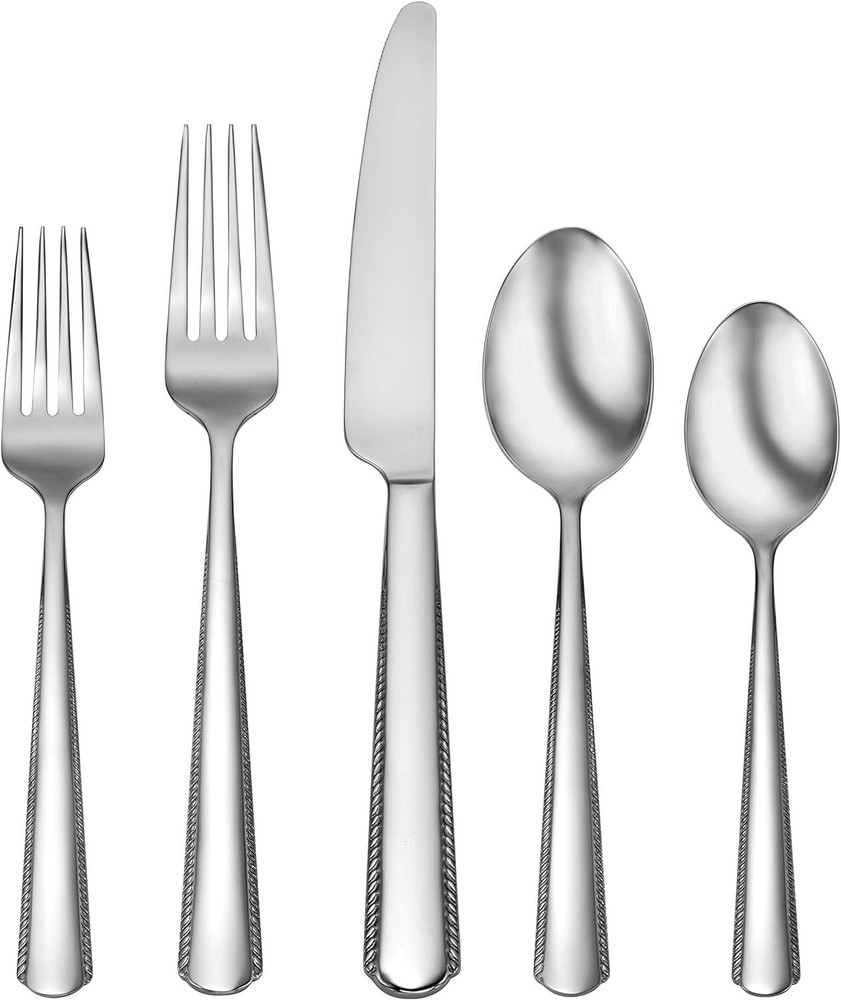 Oneida Gable 51 Piece Stainless Flatware Utensil Set And Storage Tray