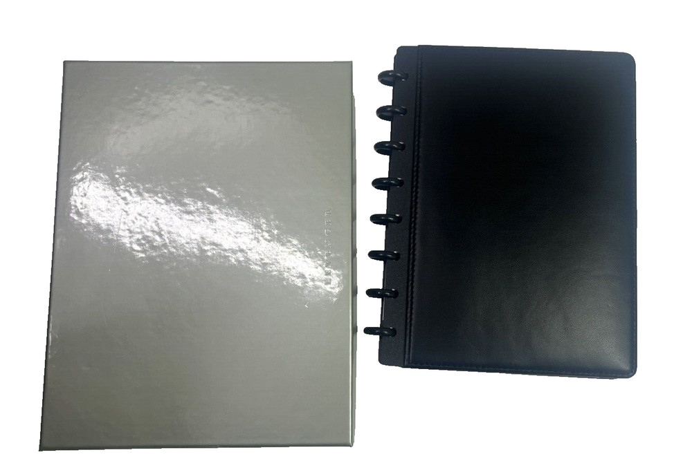 Levenger Circa Foldover Notebook Black Leather Size Junior New In Box