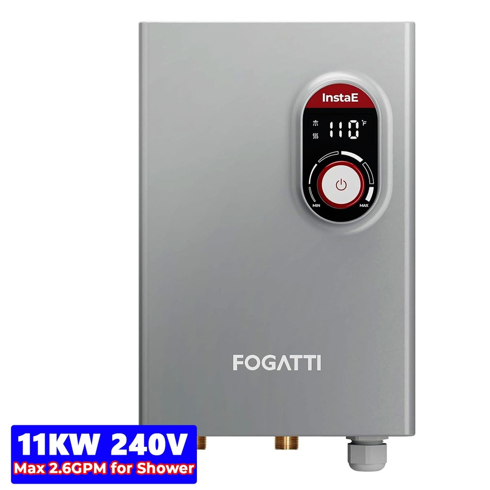 Tankless Water Heater Electric, 11KW 240V Whole House Shower Instant Hot Boiler
