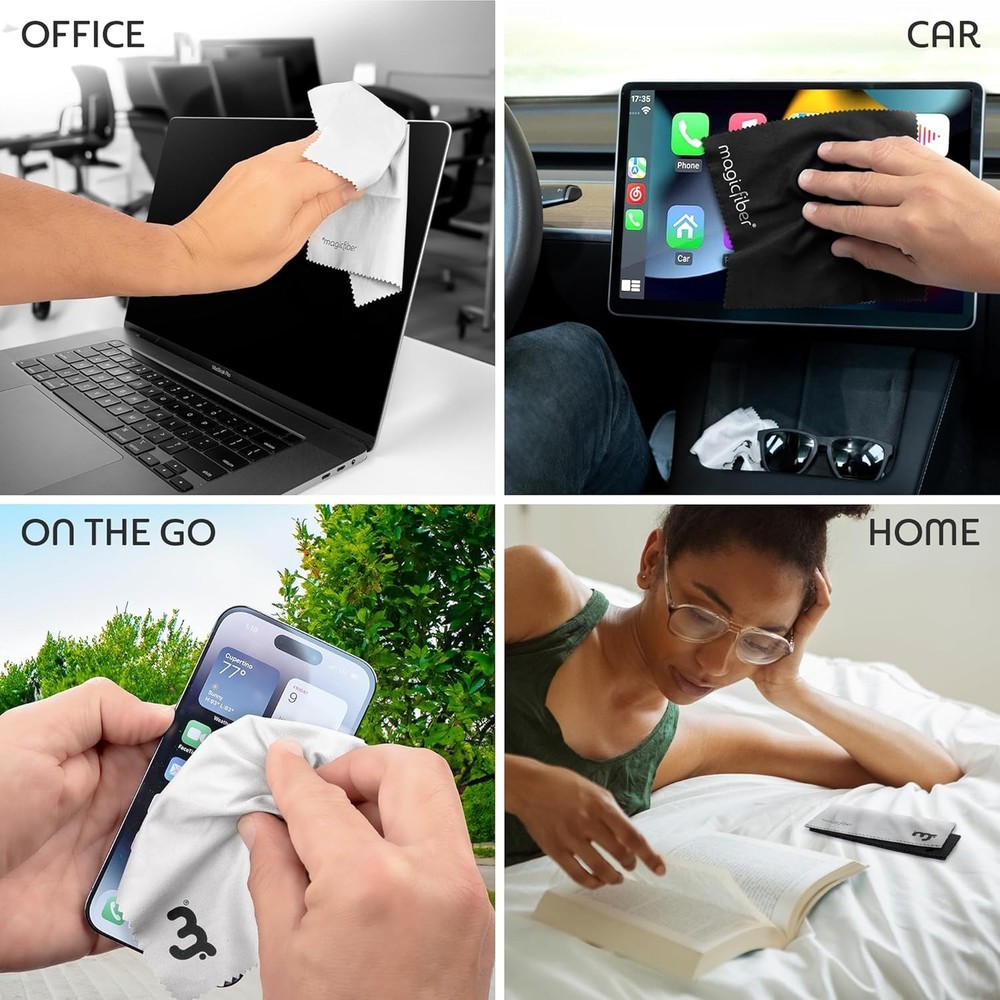 2-Pack Microfiber Cleaning Cloths - Versatile for Glasses & Screens