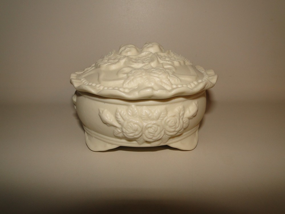 Covered Trinket Box Chrub Angel Faces