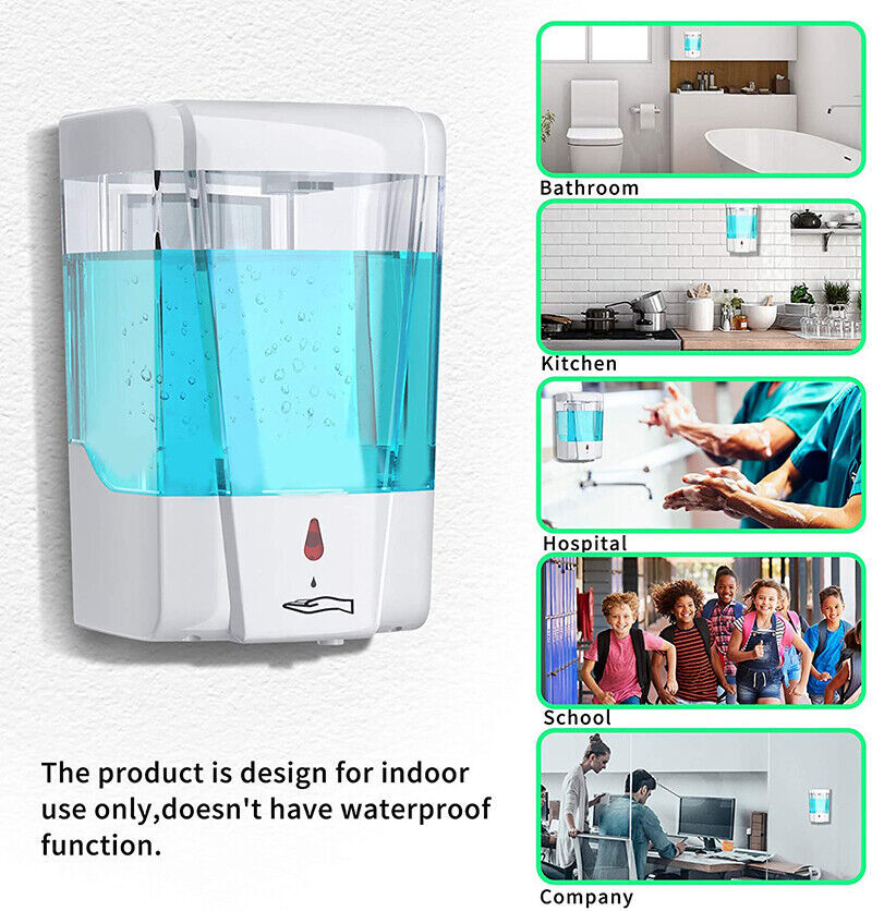 700MLAutomatic Liquid Soap Dispenser Handfree Touchless IR Sensor Wall Mount