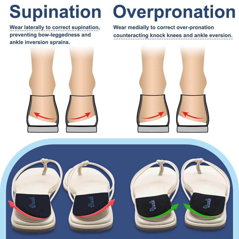 3 Layers Adjustable Supination & Over - Pronation Adhesive Corrective Black