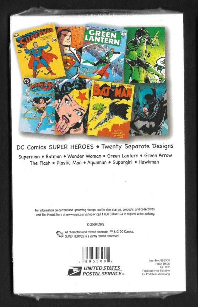 US 2006 DC Comics Super Heroes 20 Postal Cards Unopened Original Packaging |