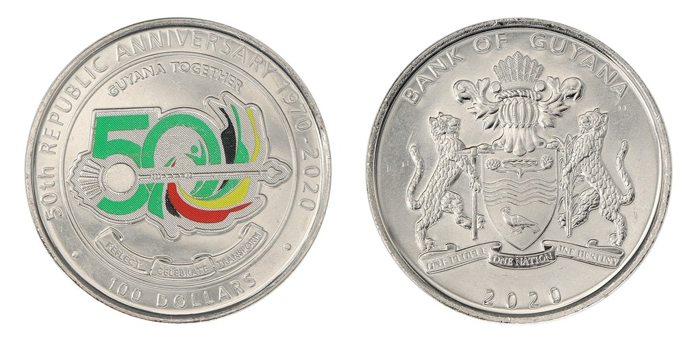 Guyana 100 Dollars, 2020, KM #62, Mint, Commemorative