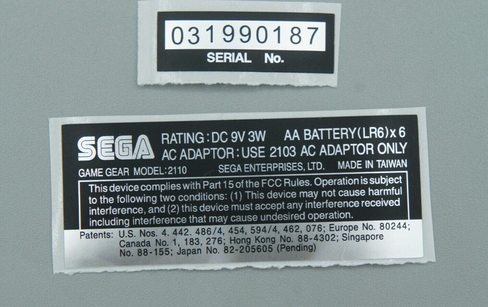 Game Gear Replacement Shell Sticker