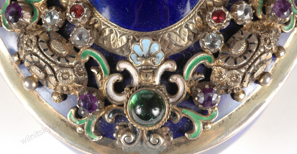 "Splendid Austrian Neorenaissance Cassette" silver, enamel, stones, 19th c.