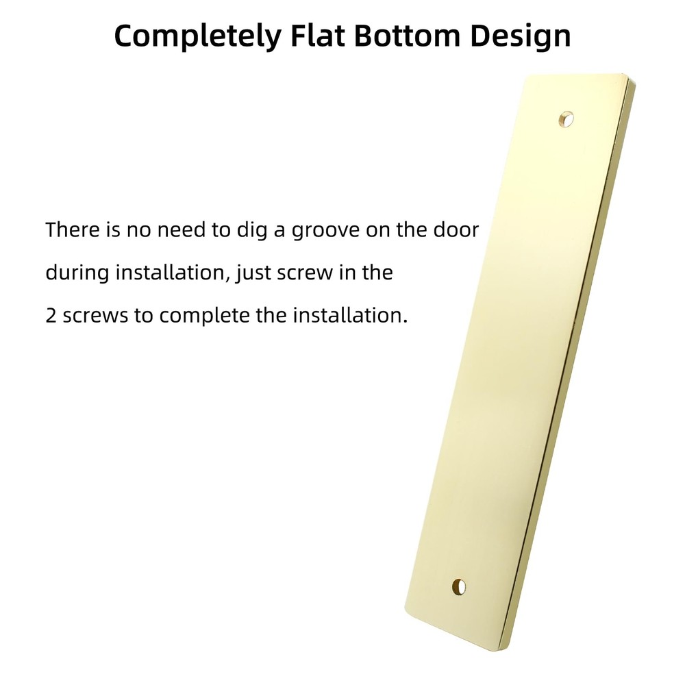 Kyuionty 2Pcs 7 Inch Flush Pull, Rectangular Finger 2 Pcs, Brushed Gold