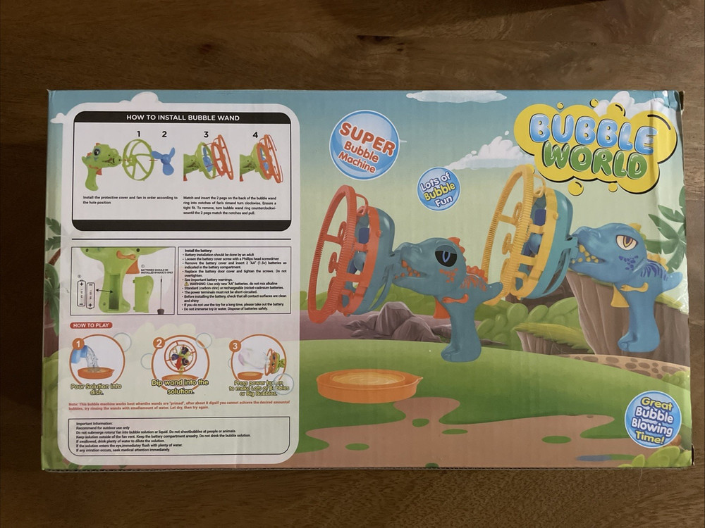 Bubble World Super Bubble Machine T Rex Bubble Wand