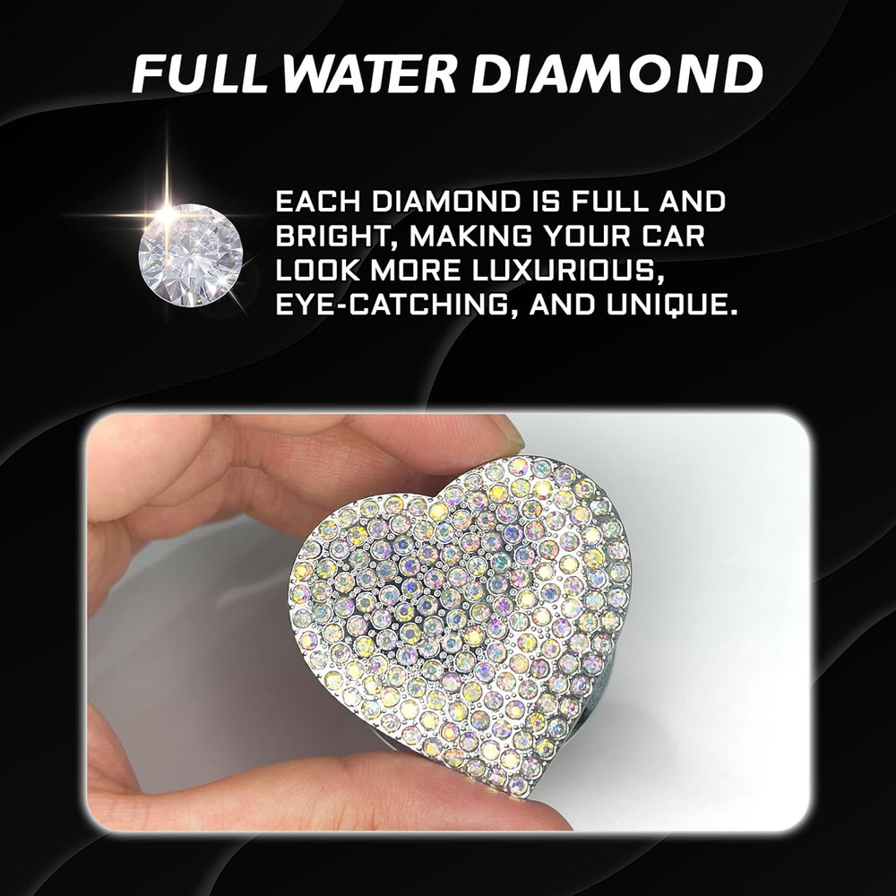 Heart Shape Car Engine Start Button Cover, Sparkly Rhinestone Ignition Button De