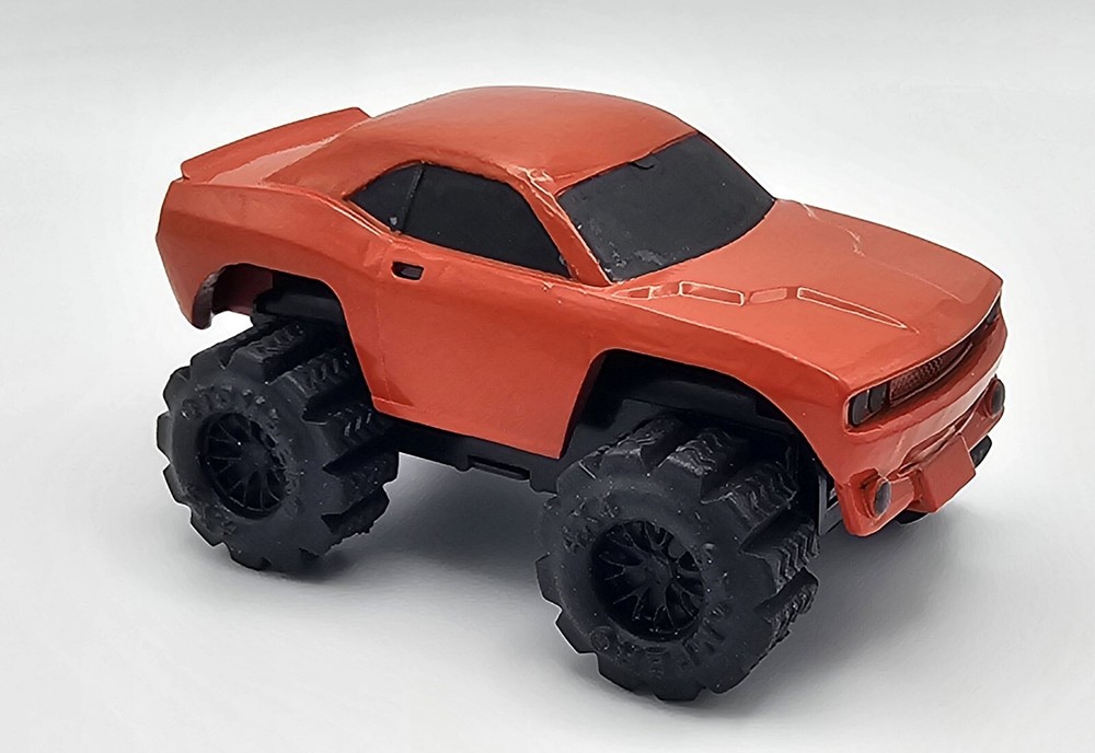Schaper Stomper Custom Resin Printed Dodge Challenger and wheels