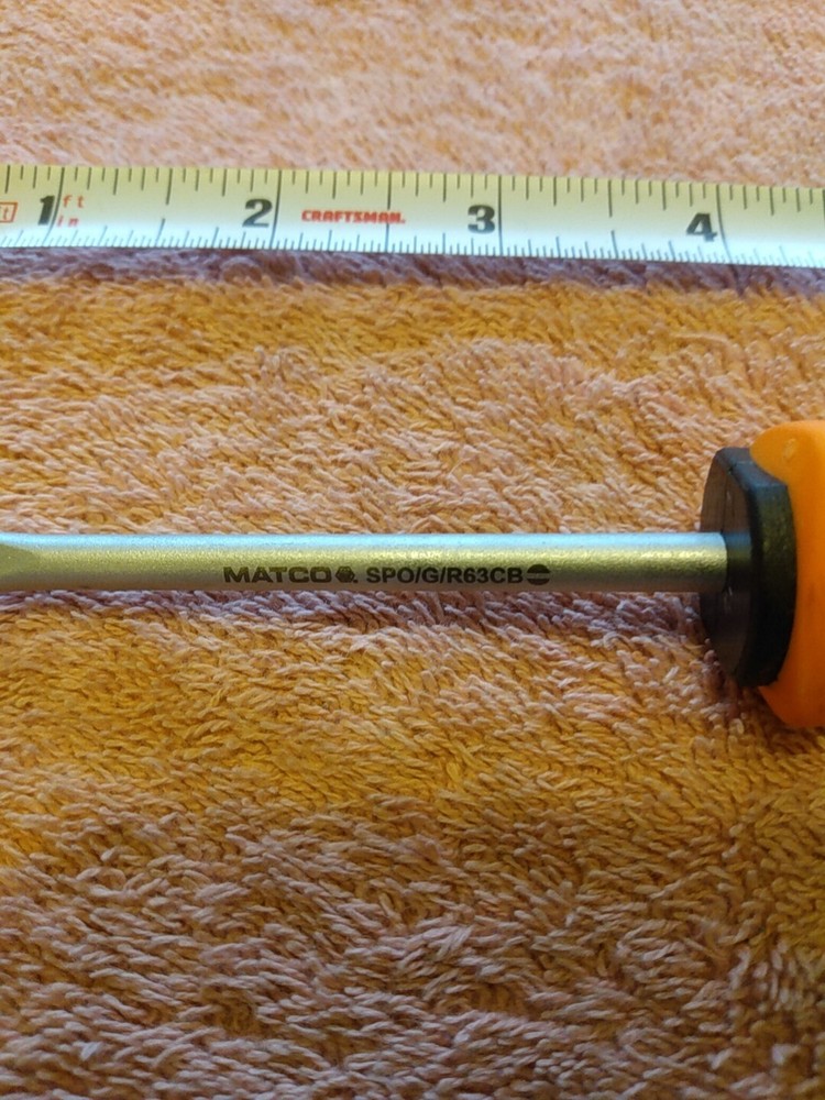 Matco Tools Slotted Screwdriver Orange New