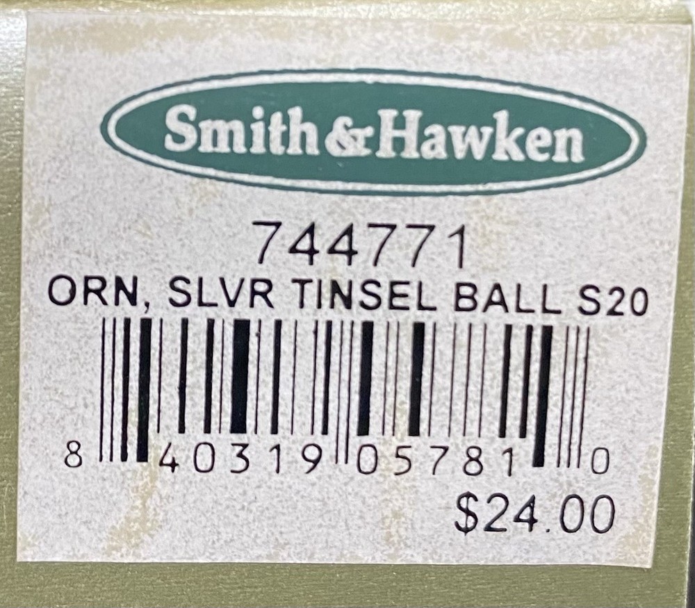 Smith & Hawken Globe Handcrafted 20 Wire Ball Ornaments Tinsel Decorations Set