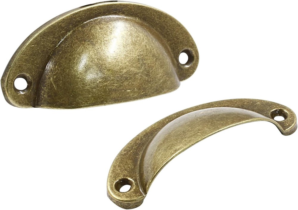 24pcs Antique Cup Drawer Pulls, Brass Bronze Bin 24pcs-Small,