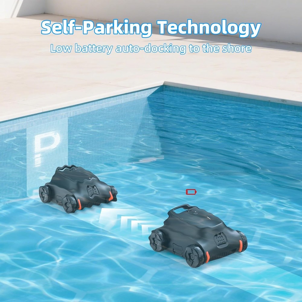 Pool Vacuum for above Ground Pool, 180 Mins Runtime Cordless Robotic Pool Cleane