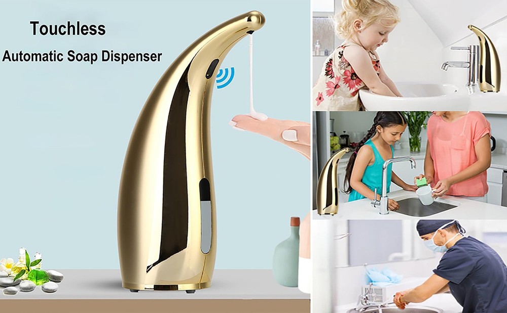 Automatic Soap Dispenser, 4 Levers Adjustable, Touchless Liquid Soap Dispense...