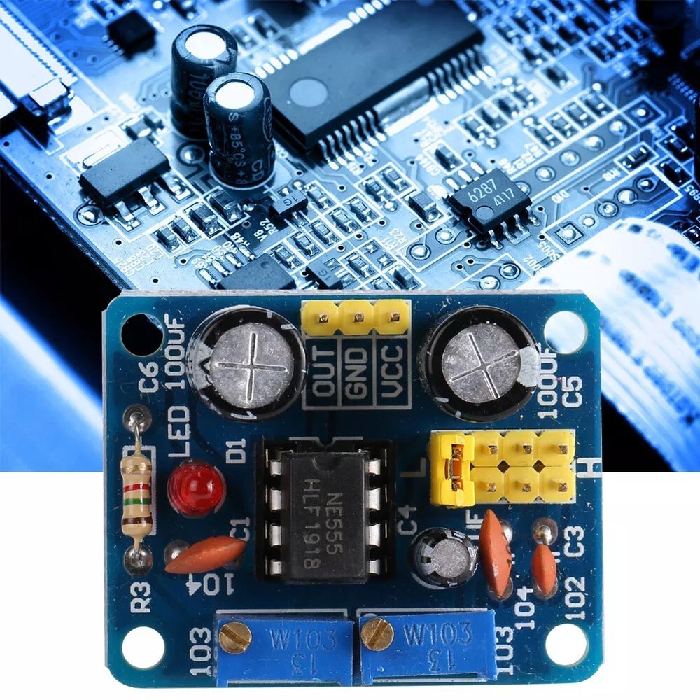 NE555 Pulse Frequency Generator Module with LED Indication and Compact Design