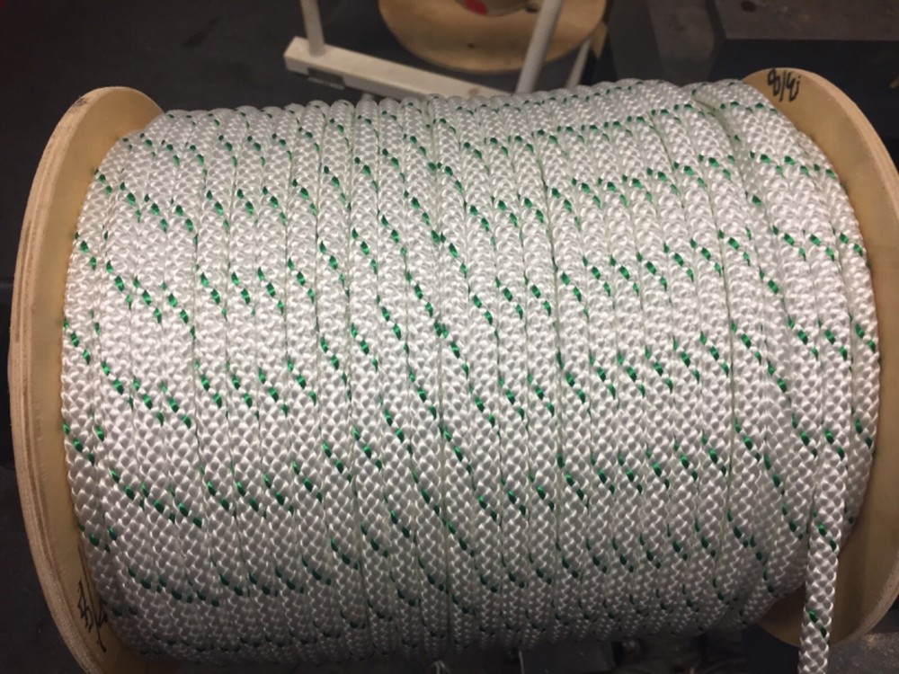 1/4”Polyester double braid American made 600’  green /white