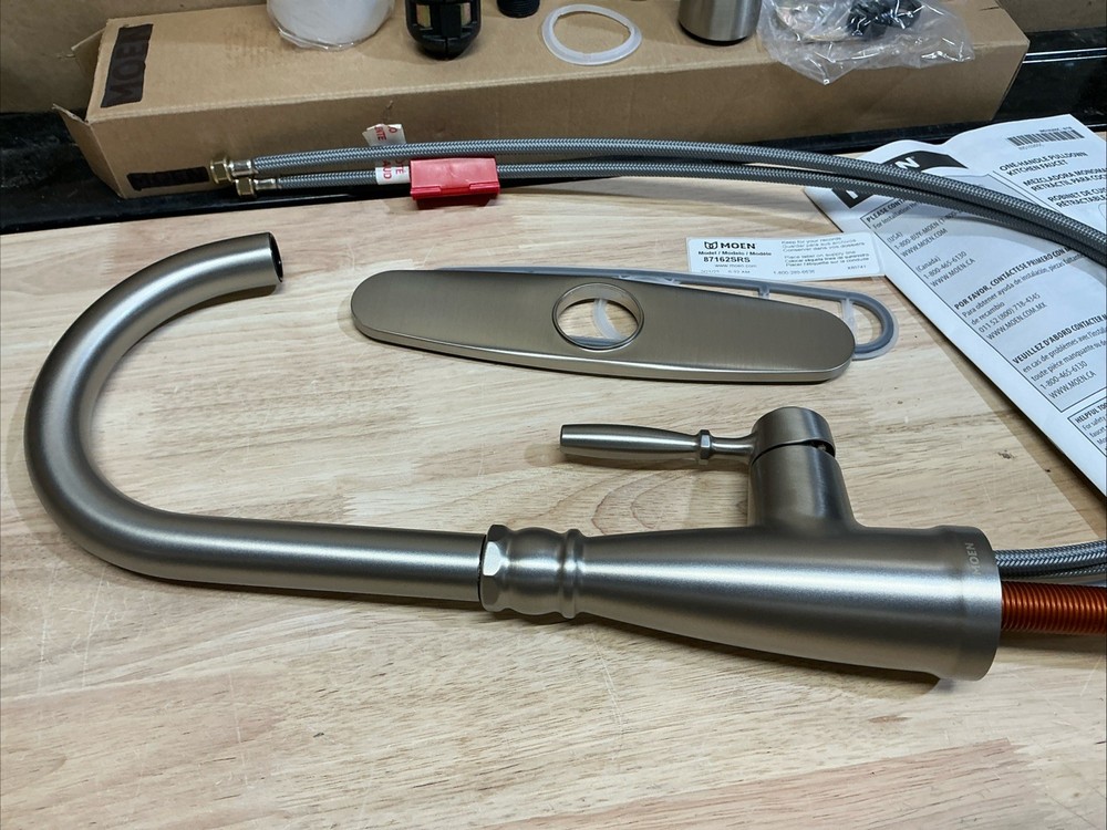 Scratch! MOEN Boman Single Handle Pull-Down Sprayer Kitchen Faucet w/ Soap