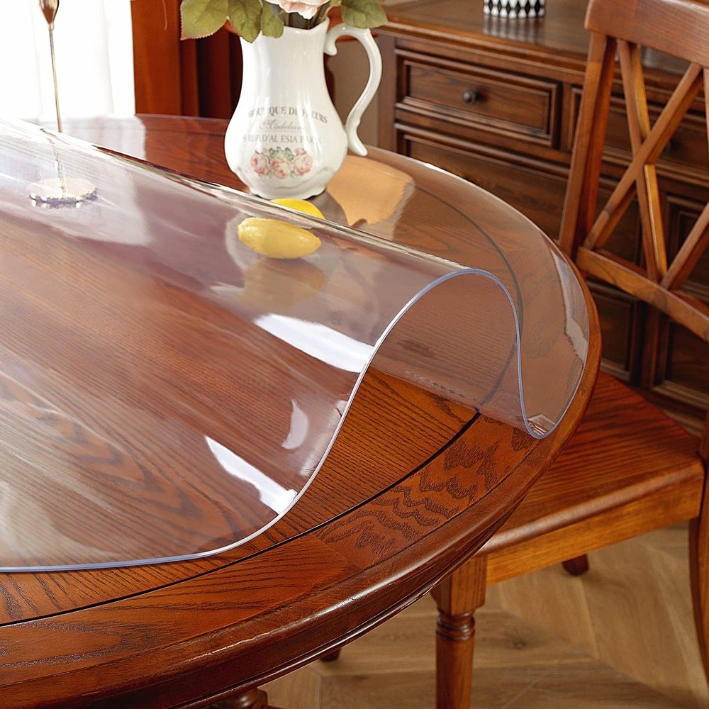 Clear Round Table Protector 47 Inch Thick Clear Table Cover Protector Round