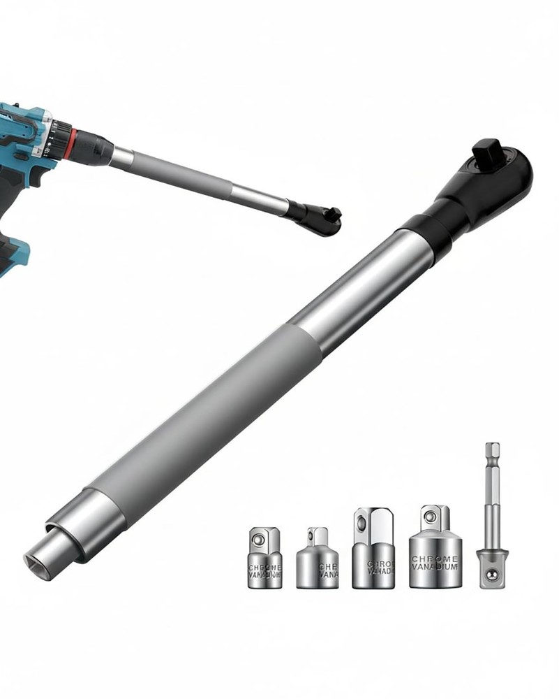 Offset Extension Wrench Impact 1/2",Right Angle 1/2, Silver