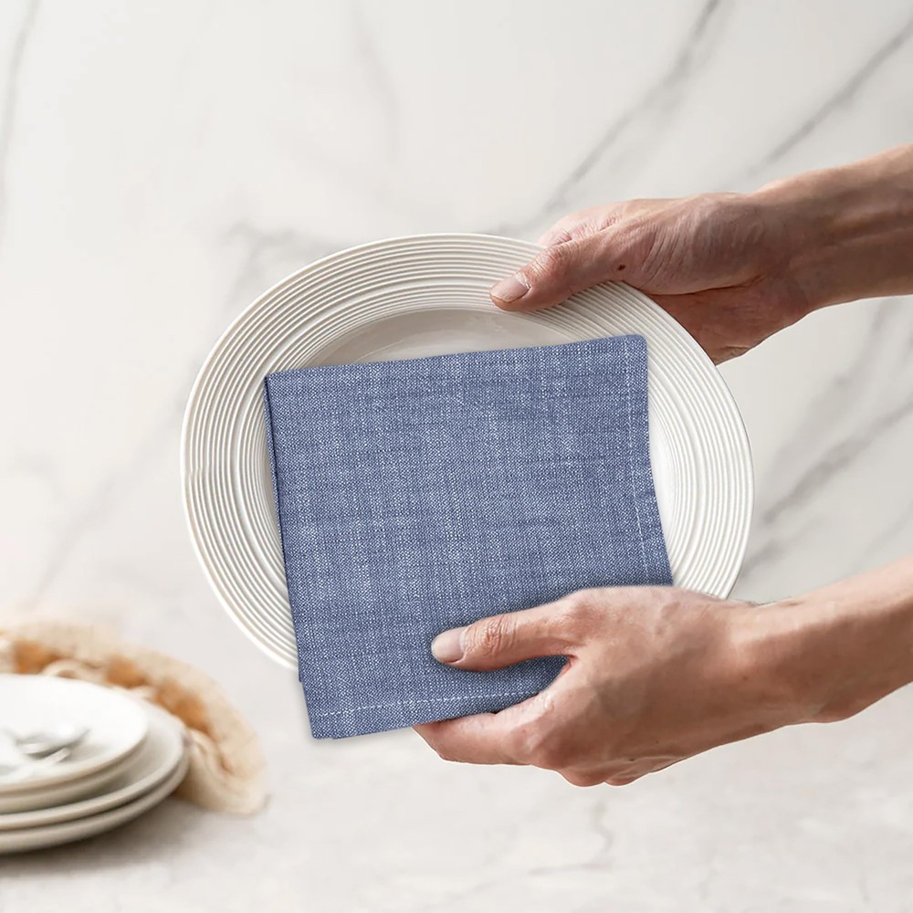 100% Cotton Chambray Dish Cloth, Ultra Soft Absorbent Quick Drying Solid Dish...