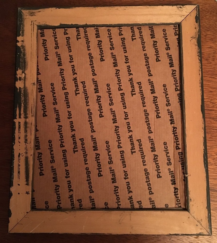 Primitive Country "Teachers Rules" Framed Stitchery Tea Stained Rustic Frame