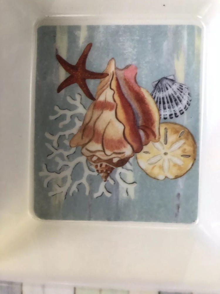 Jennifer Brinley 3Section Server Divided Appetizer Tray Platter Seaside Retreat