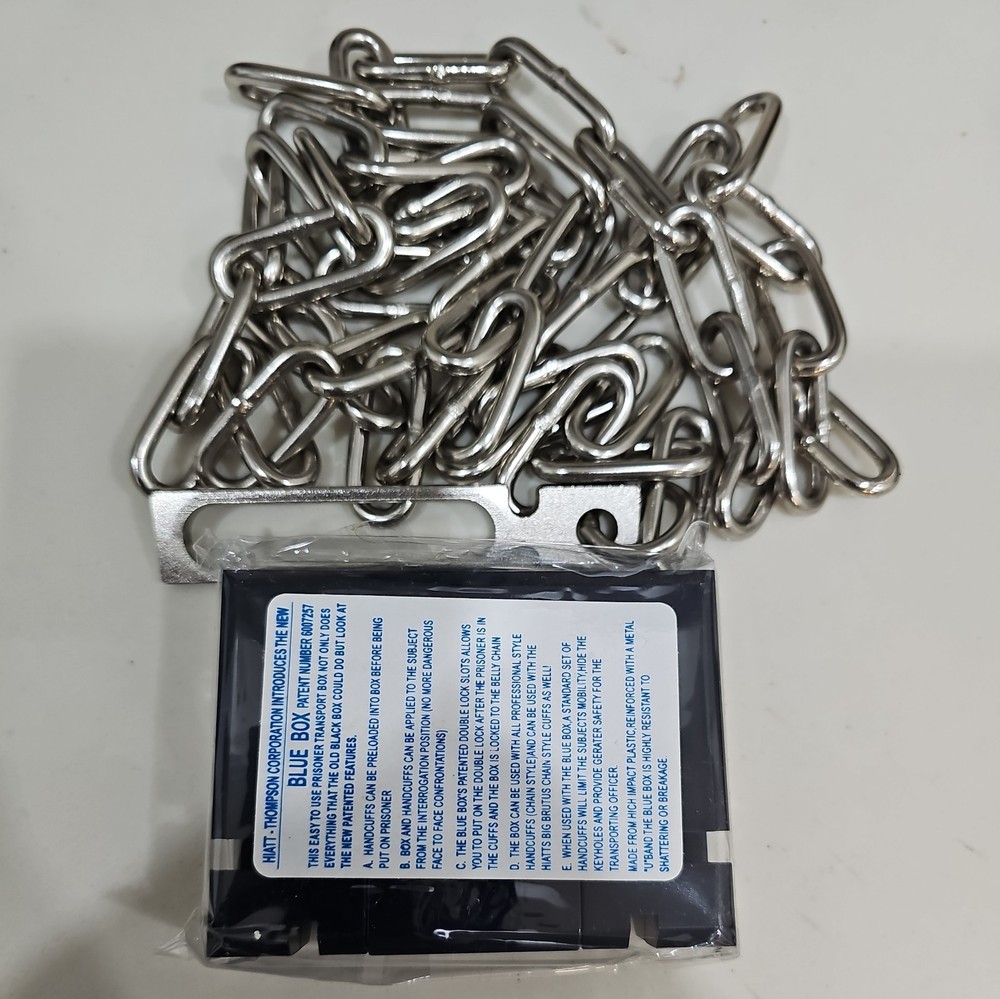 Blue High Security Transport Box ,with 72"  Belly Chain