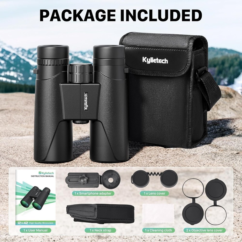 Powerful 12x Magnification Hunting Binoculars