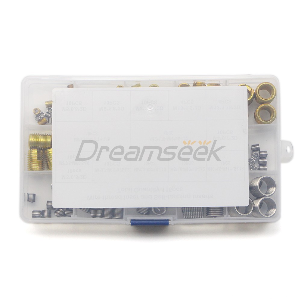 116pcs Helicoil Thread Insert Self Tapping Threaded Inserts Kit Stainless Steel