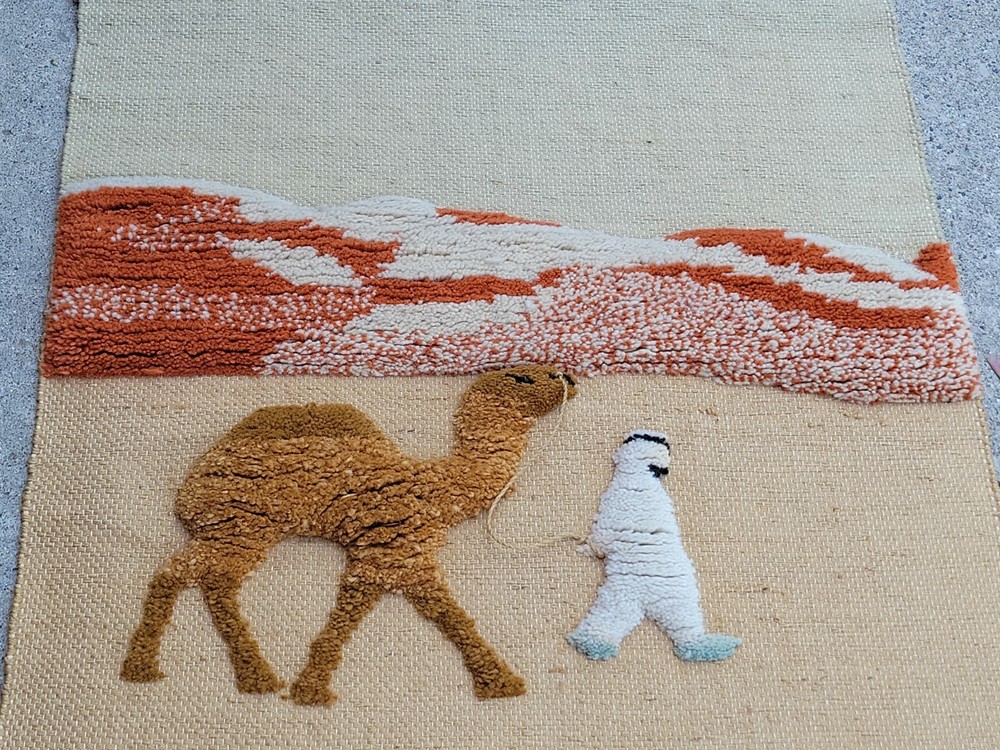 VINTAGE HANDMADE MIDDLE EASTERN WALL HANGING 29" X 40"