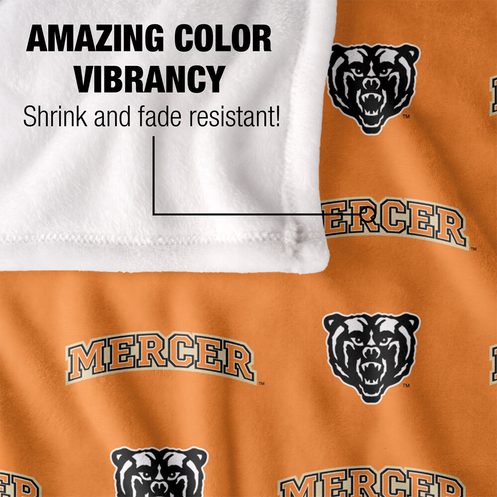 Mercer University Logo Pattern Silky Touch Super Soft Throw Blanket