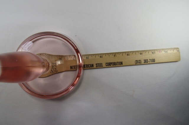 Pink Glass Clear Stem 8" Single Candlestick Art Deco