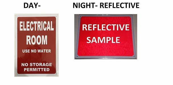 ELECTRICAL ROOM SIGN -USE NO WATER NO STORAGE PERMITTED -REF24-1027