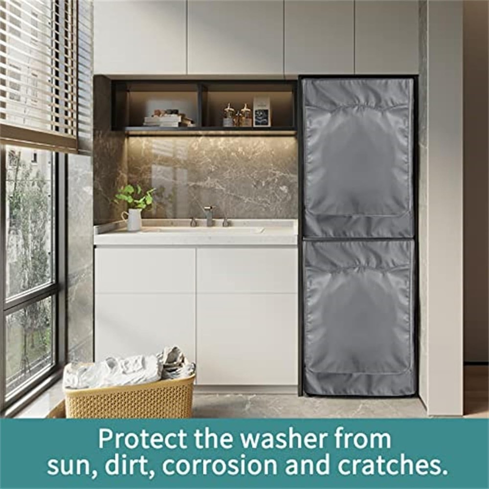 Polyester Washer Machine Cover 2 Pack, Gray