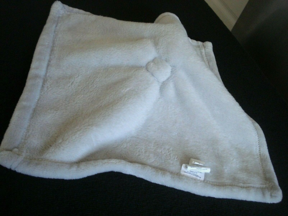 Blankets & Beyond Gray White Plush Bear Security Blanket NEW