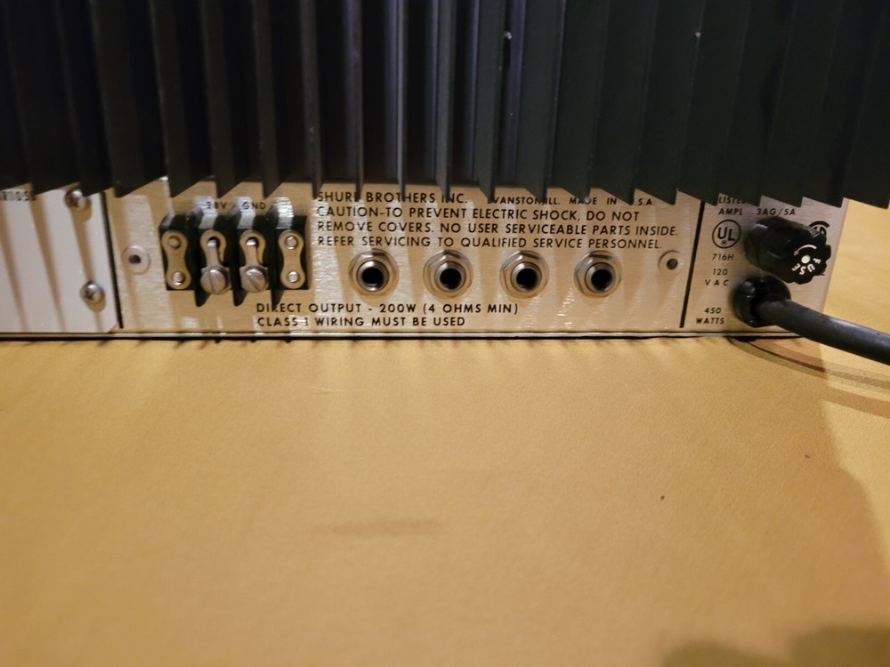 Shure SR105 Series Solid State Mono Power Amplifier Tested Nice Vintage