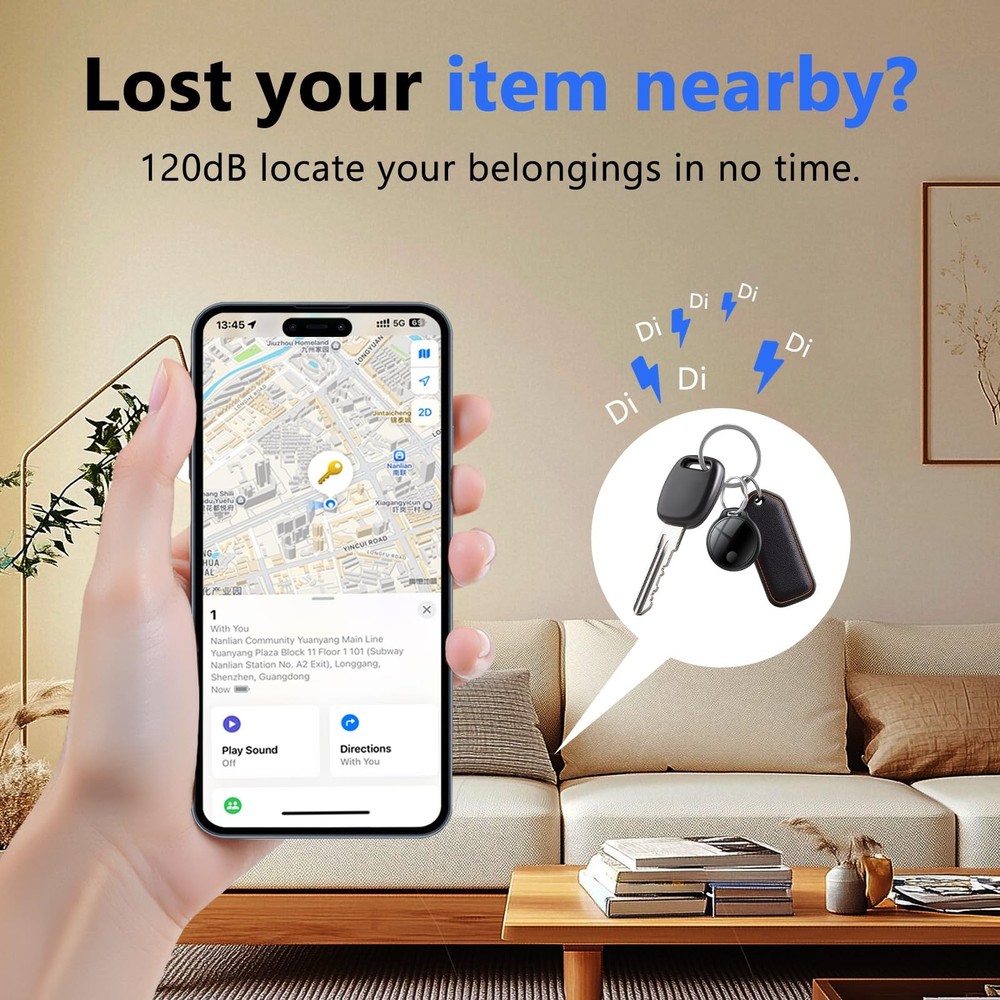Tracker Tags-4 Pack: Bluetooth Tracker, with Apple Find My APP (iOS Only) Rep...