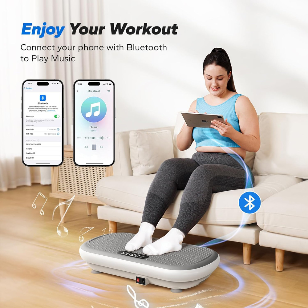 Vibration Plate Exercise Machine, Vibration Plate 440 Lbs Capacity, Bluetooth an