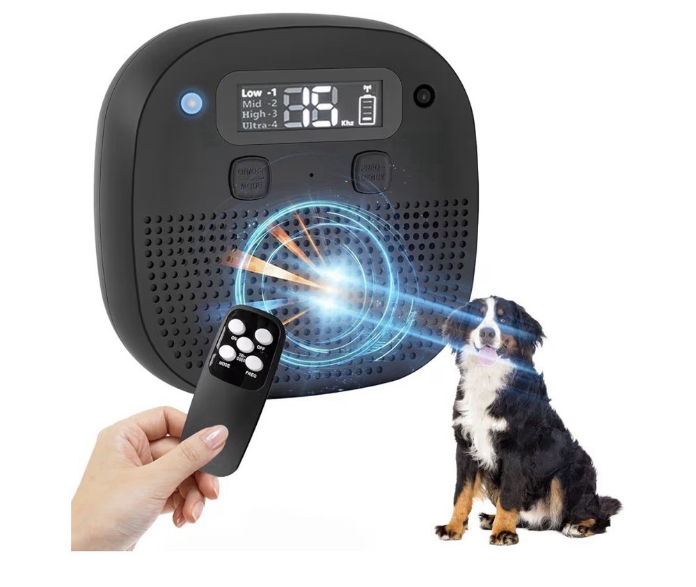 Ultrasonic Anti Barking Device Remote Control Waterproof Multiple Modes