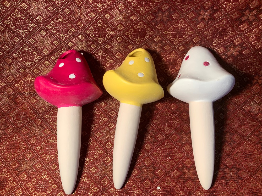 Terra Cotta Mushroom Watering Stakes