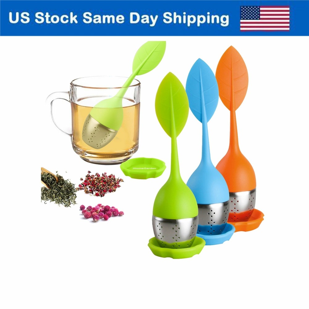 Silicone Loose Leaf Tea Infuser Stainless Steel Tea Steeper Filter Diffuser 3Set